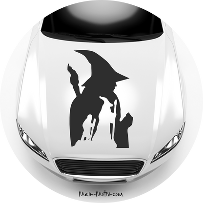 Autoaufkleber Herr der Ringe Gandalf mit Frodo Silhouette