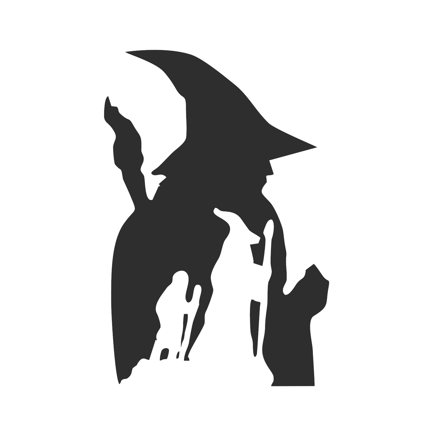 Autoaufkleber Herr der Ringe Gandalf mit Frodo Silhouette