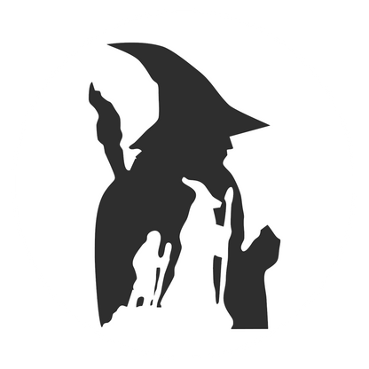 Autoaufkleber Herr der Ringe Gandalf mit Frodo Silhouette