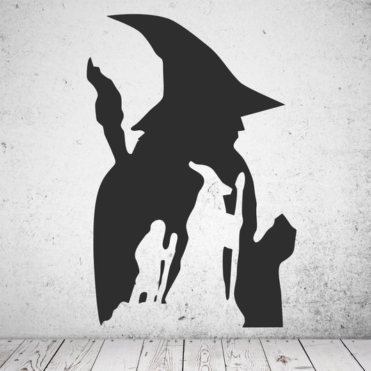 Wandtattoo Herr der Ringe Gandalf mit Frodo Silhouette