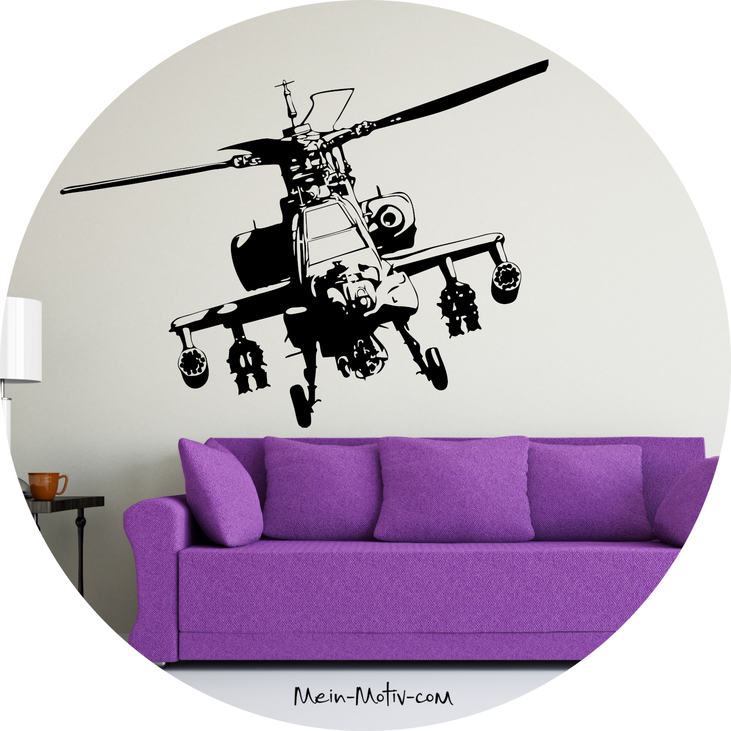Wandtattoo Apache Helicopter