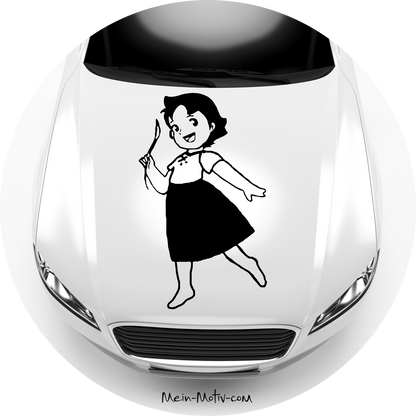 Autoaufkleber Heidi mit Grashalm