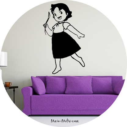 Wandtattoo Heidi mit Grashalm