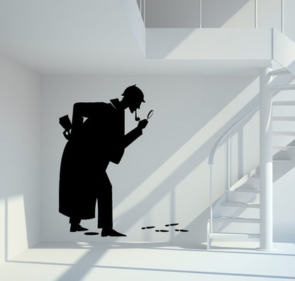 Wandtattoo Sherlock Holmes Silhouette