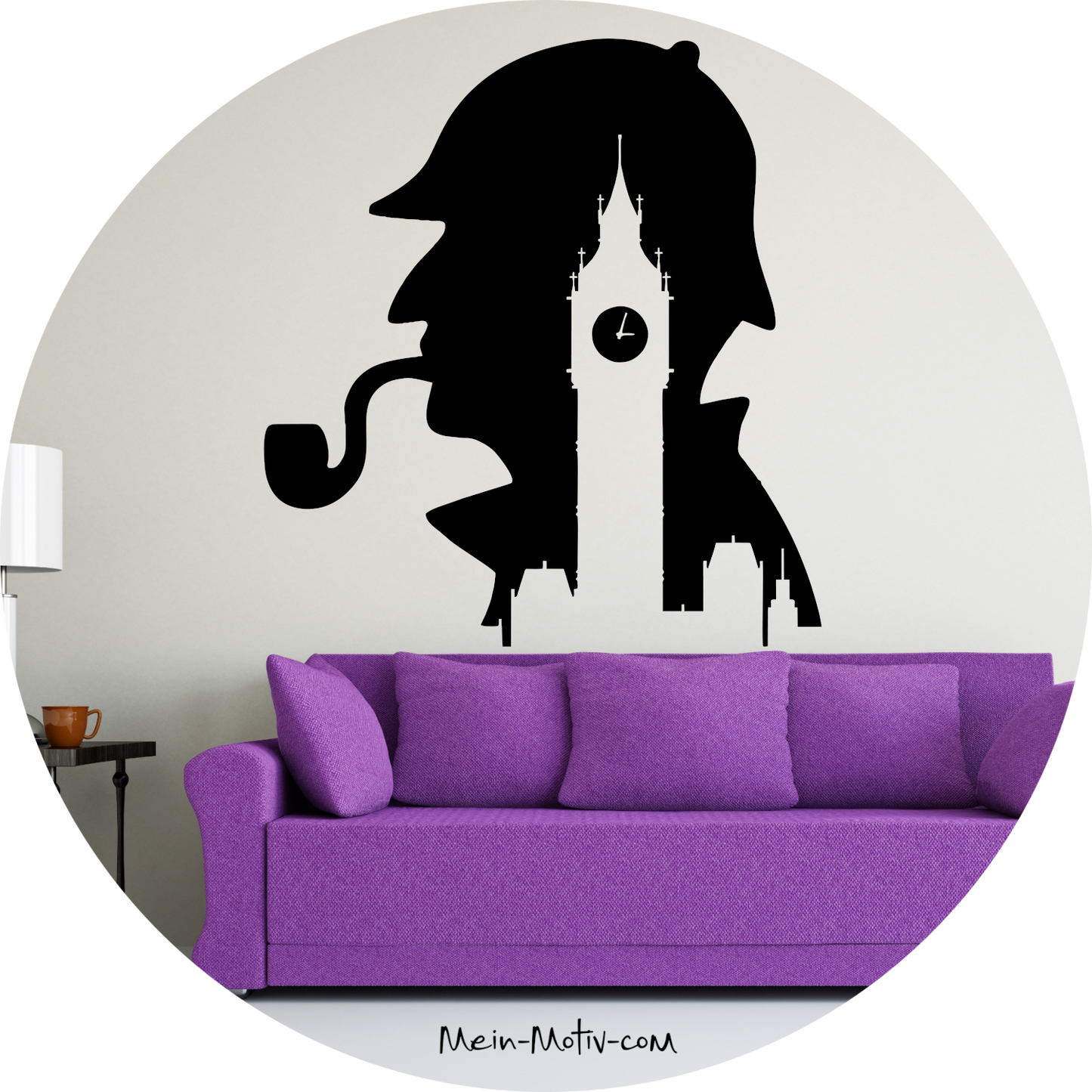 Wandtattoo Sherlock Holmes mit Big Ben