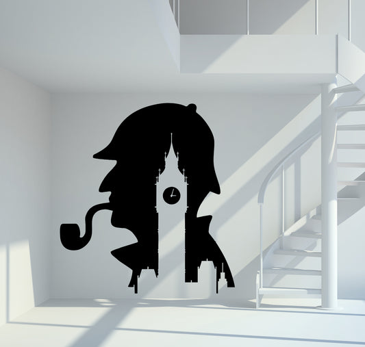 Wandtattoo Sherlock Holmes mit Big Ben