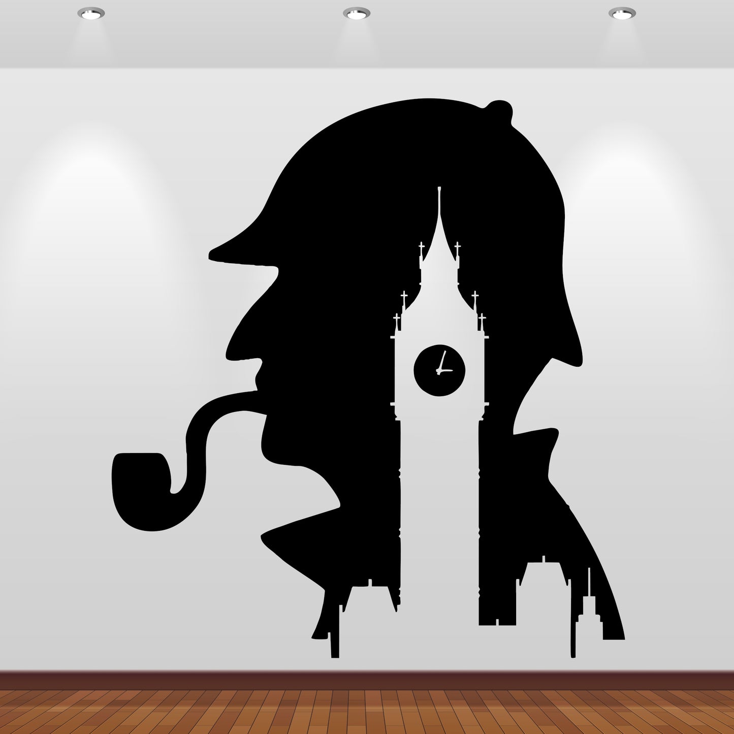 Wandtattoo Sherlock Holmes mit Big Ben