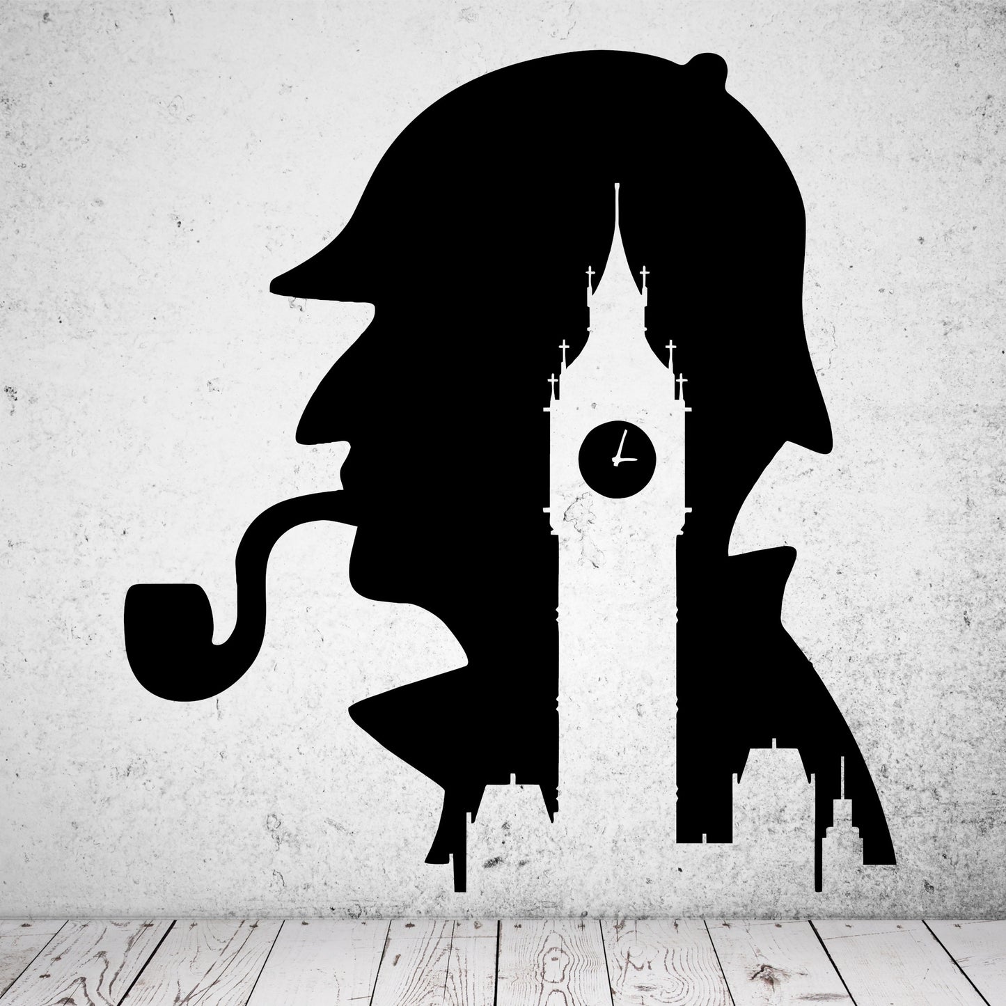 Wandtattoo Sherlock Holmes mit Big Ben