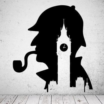 Wandtattoo Sherlock Holmes mit Big Ben
